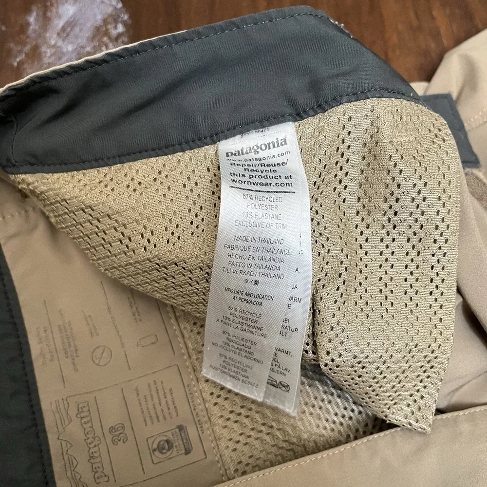 Patagonia Shorts Hydro Series Boardshorts Mojave Khaki Men's 36 Beige